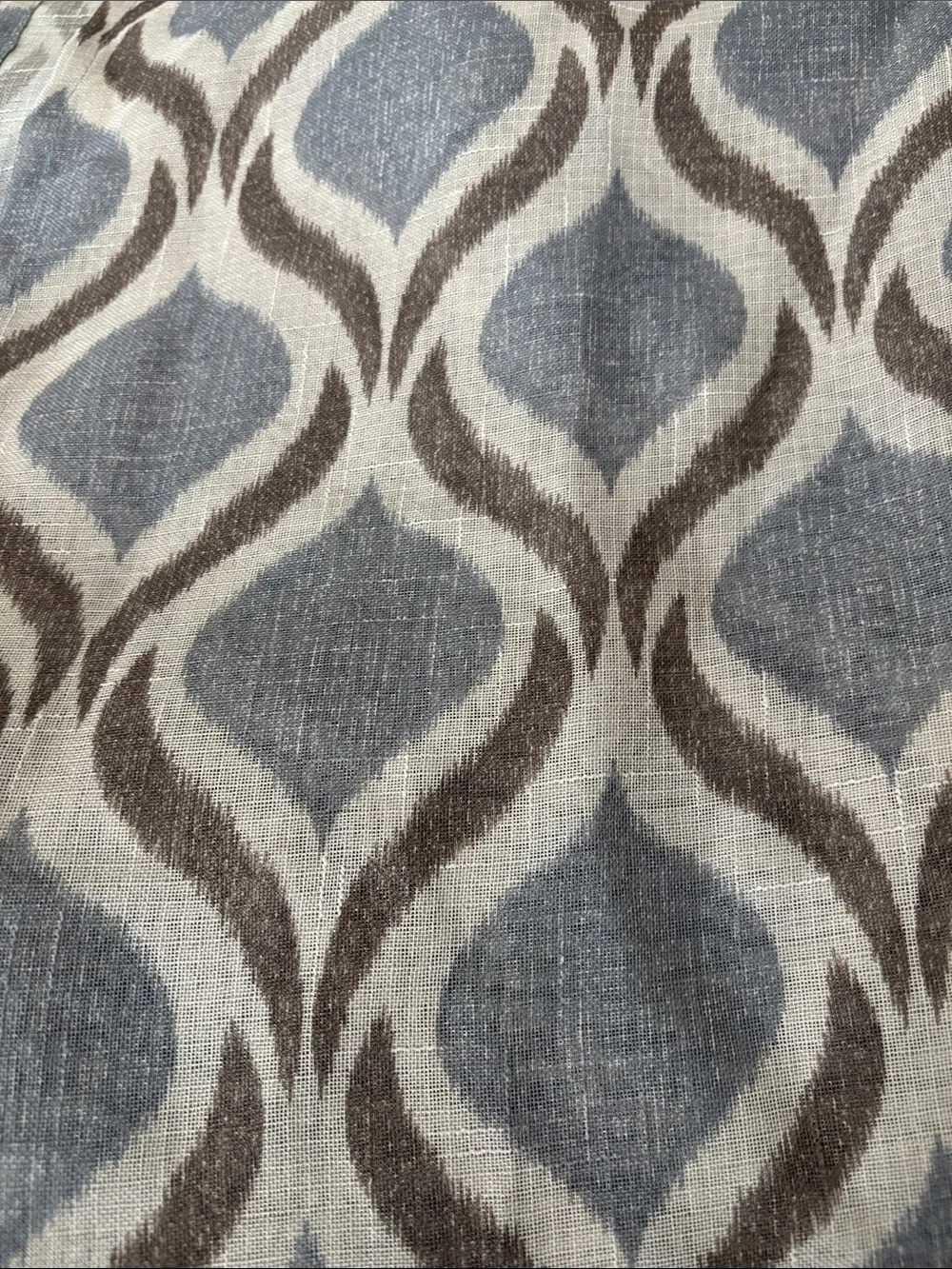 Grey and Brown Grommet Window Curtain Panel